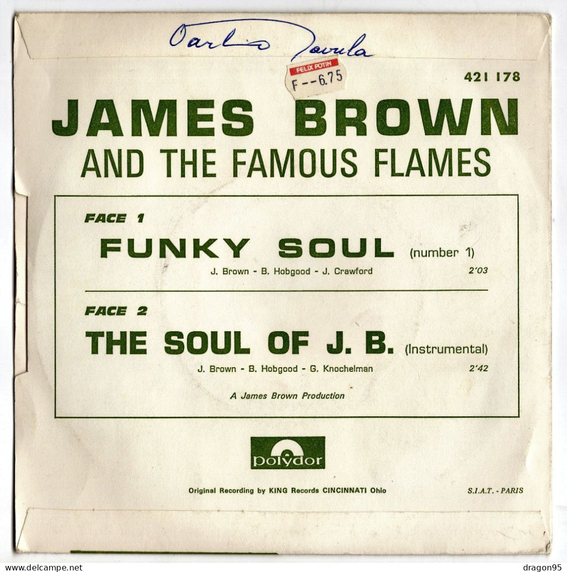 James BROWN : Funky Soul - Polydor 421178 - France - 1967 - Soul - R&B