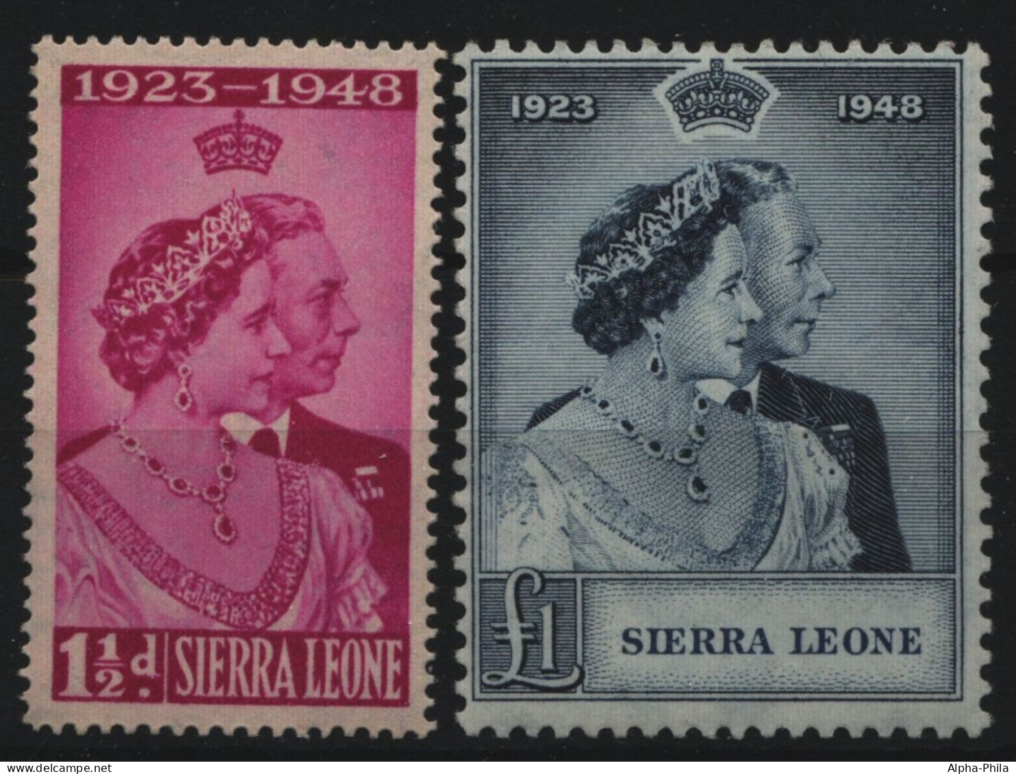 Sierra Leone 1948 - Mi-Nr. 169-170 * - MH - Silberhochzeit - Sierra Leone (...-1960)