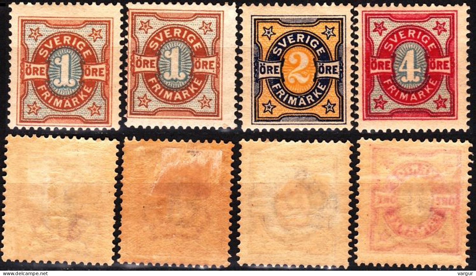 SWEDEN 1892 Figures In Oval. Short, 4v, MNH/MH - Unused Stamps