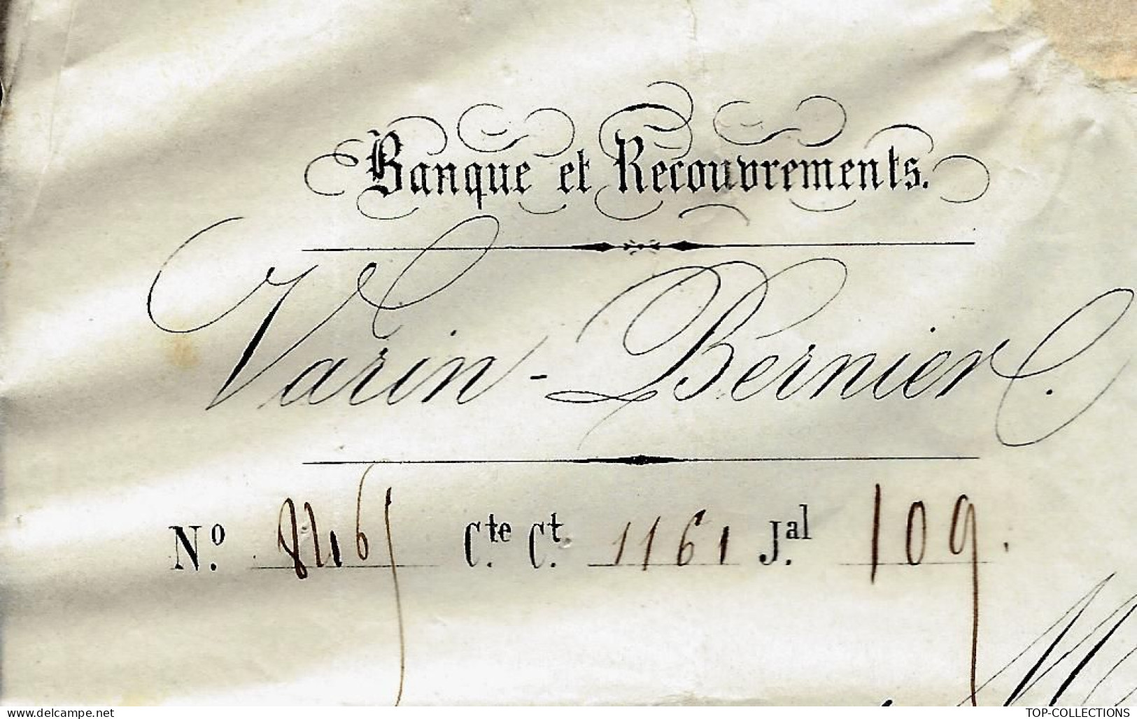 1871 De Bar Le Duc Meuse Pour St Dizier Haute Marne Bordereau Banque Varin Bernier Pour Jacquinot Négociant V.SCANS - 1849-1876: Klassieke Periode