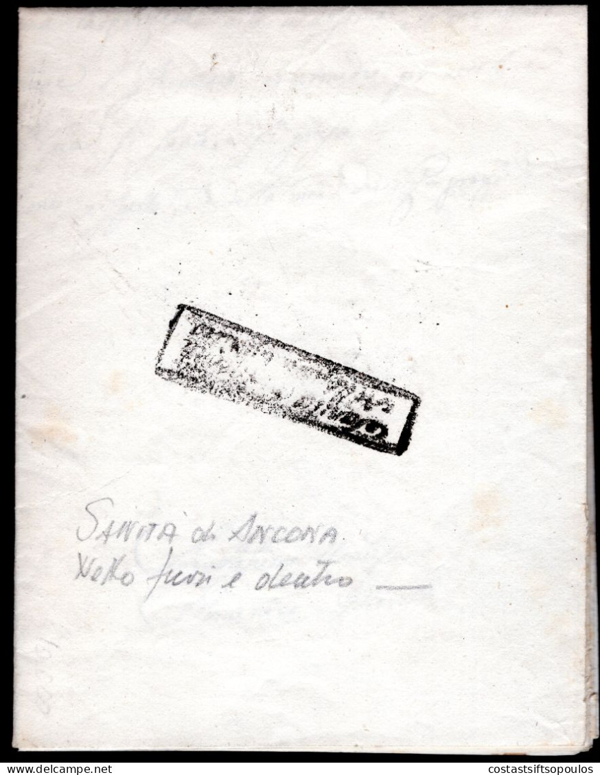 2070. GREECE, ITALY. 1839 LETTER FROM CONSULATE OF THE KINGDOM OF THE TWO SICILIES IN ATHENS. DISINFECTED IN ANCONA - ...-1861 Vorphilatelie