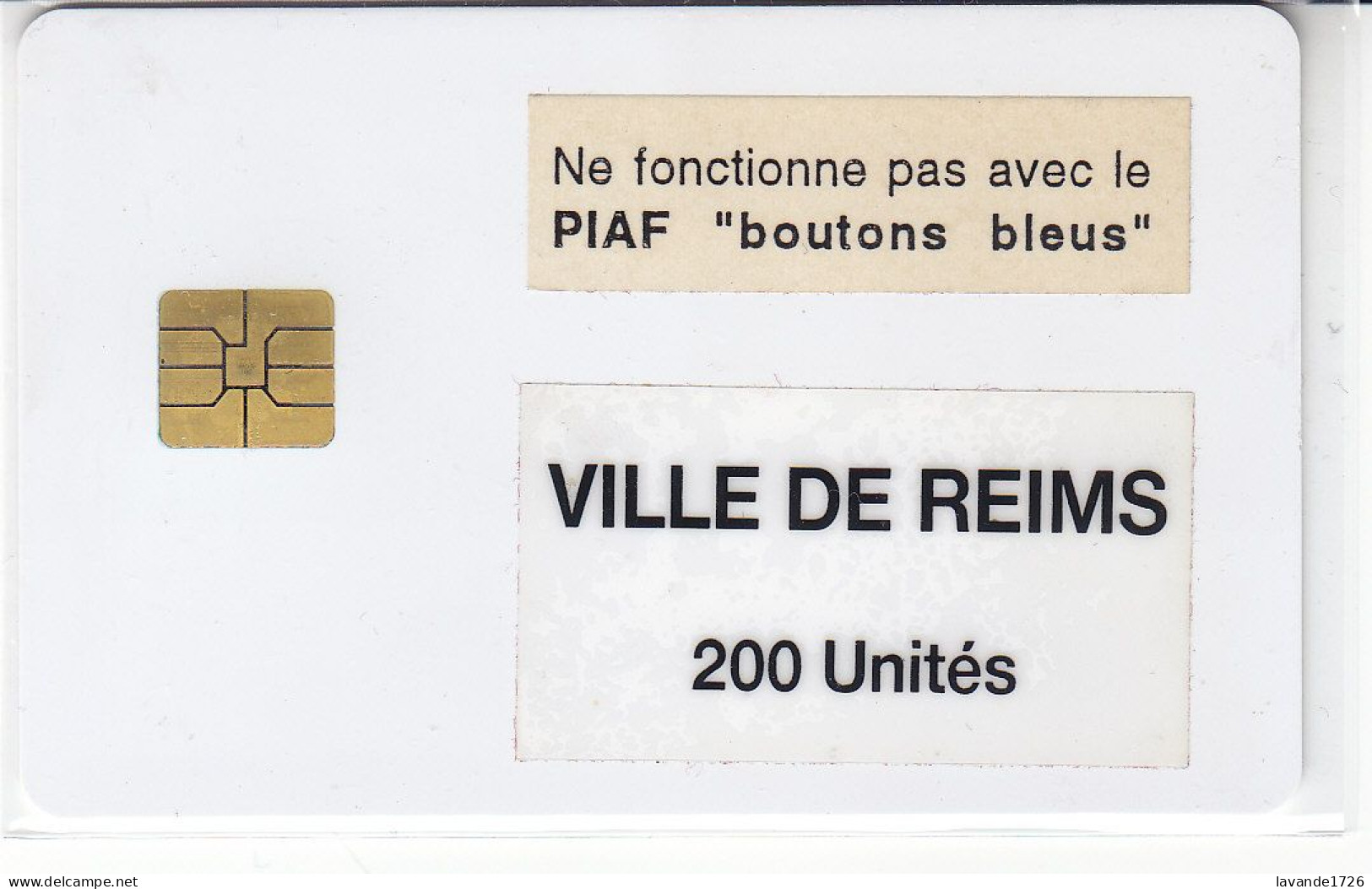 PIAF De  REIMS Avec Autocollant Rare Dos Blanc Sans Date Ni Tirage - Cartes De Stationnement, PIAF