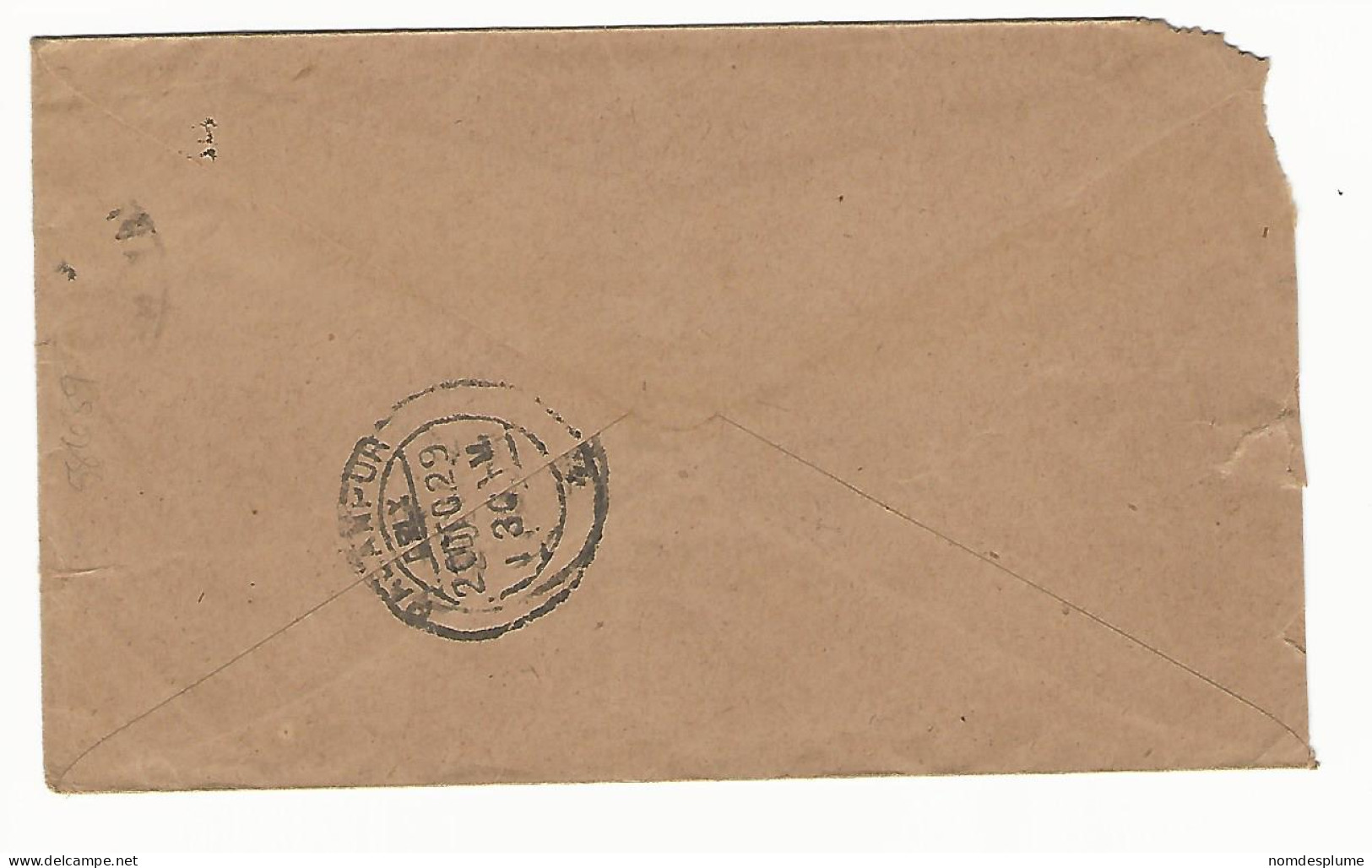 58689) India 1929 Postmark Cancel - Omslagen