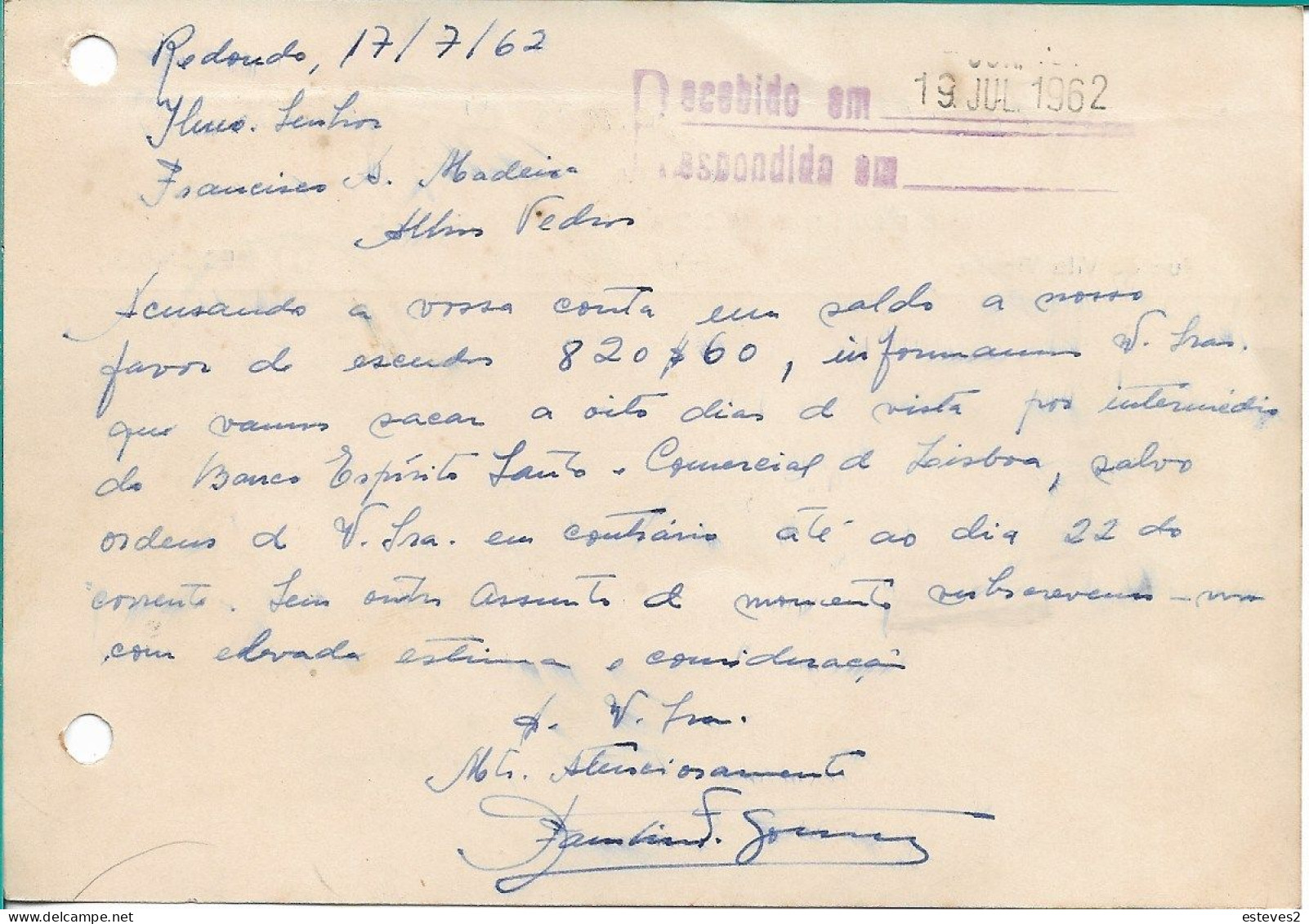 Portugal , 1962 , FAUSTINO F. GOMES & IRMÃO , Redondo , SACOR Agent ,  Commercial Postcard - Portugal