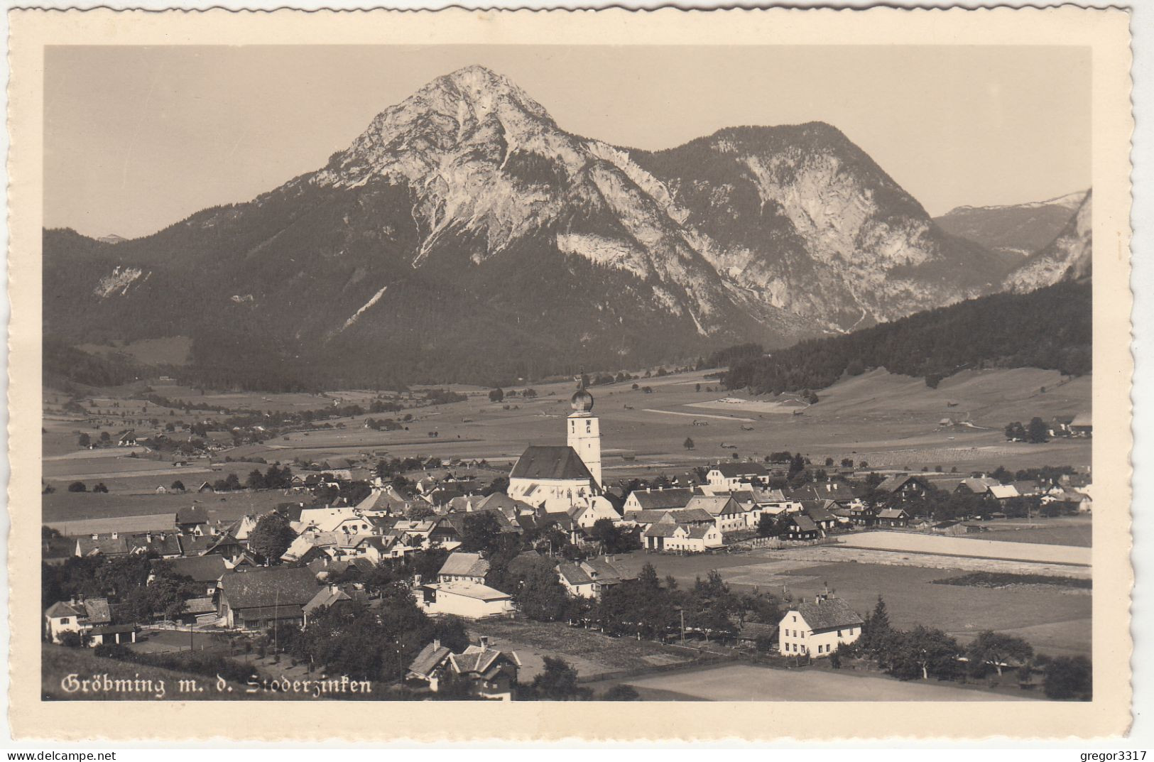 D7056) GRÖBMING M. D. Stoderzinken - FOTO AK Mit Häusern U. Kirche ALT 1939 - Gröbming