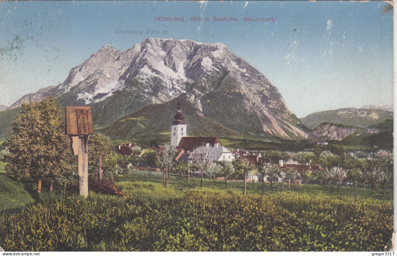 D7058) IRDNING - Steiermark - Holzmaterl - Wiese Bäume U. Kirche 1912 - Irdning