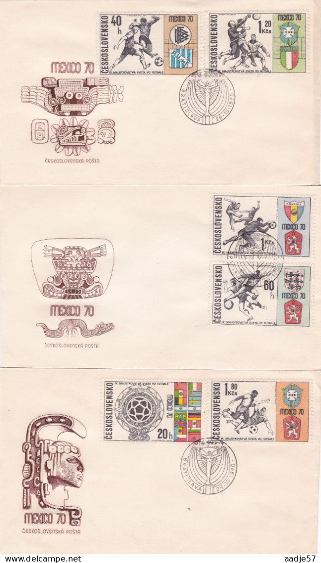 Czechoslovakia Tchécoslovaquie - FDC 1970 Michel 1958-1963. WORLD CUP IN MEXICO 1970 Complete - 1970 – Mexique