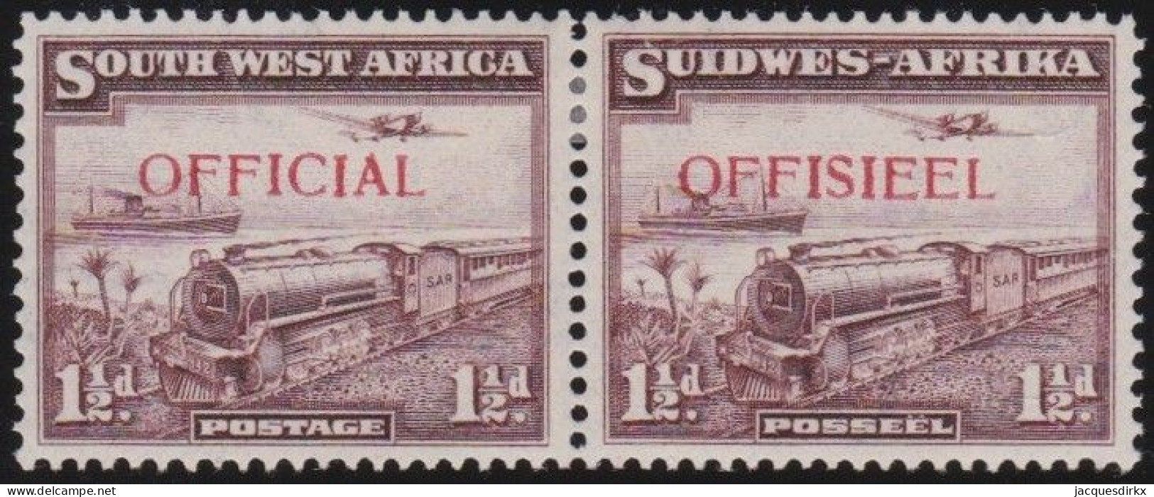 South-West Africa    .    SG    .    O 17  Paire      .    *    .    Mint-hinged - Afrique Du Sud-Ouest (1923-1990)