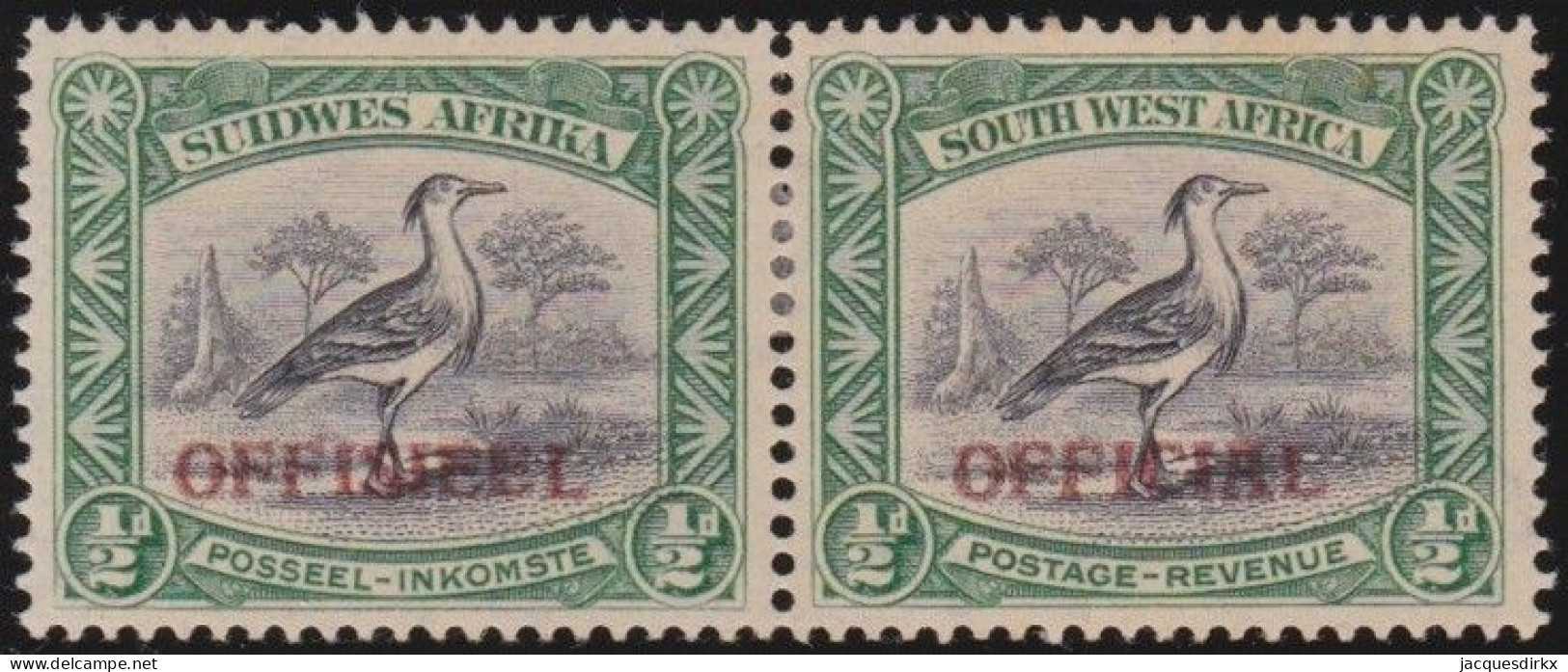 South-West Africa    .    SG    .    O 18  Paire      .    *    .    Mint-hinged - South West Africa (1923-1990)