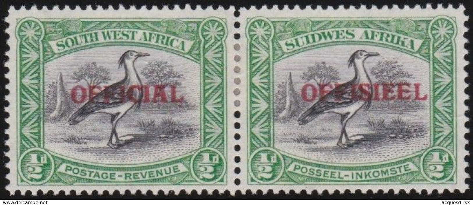 South-West Africa    .    SG    .    O 18  Paire      .    *    .    Mint-hinged - Africa Del Sud-Ovest (1923-1990)