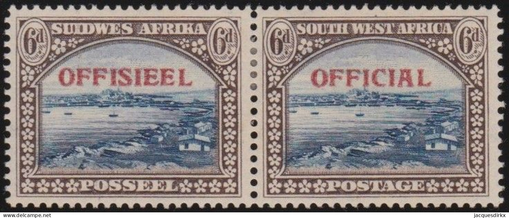 South-West Africa    .    SG    .    O 22  Paire      .    *    .    Mint-hinged - Südwestafrika (1923-1990)