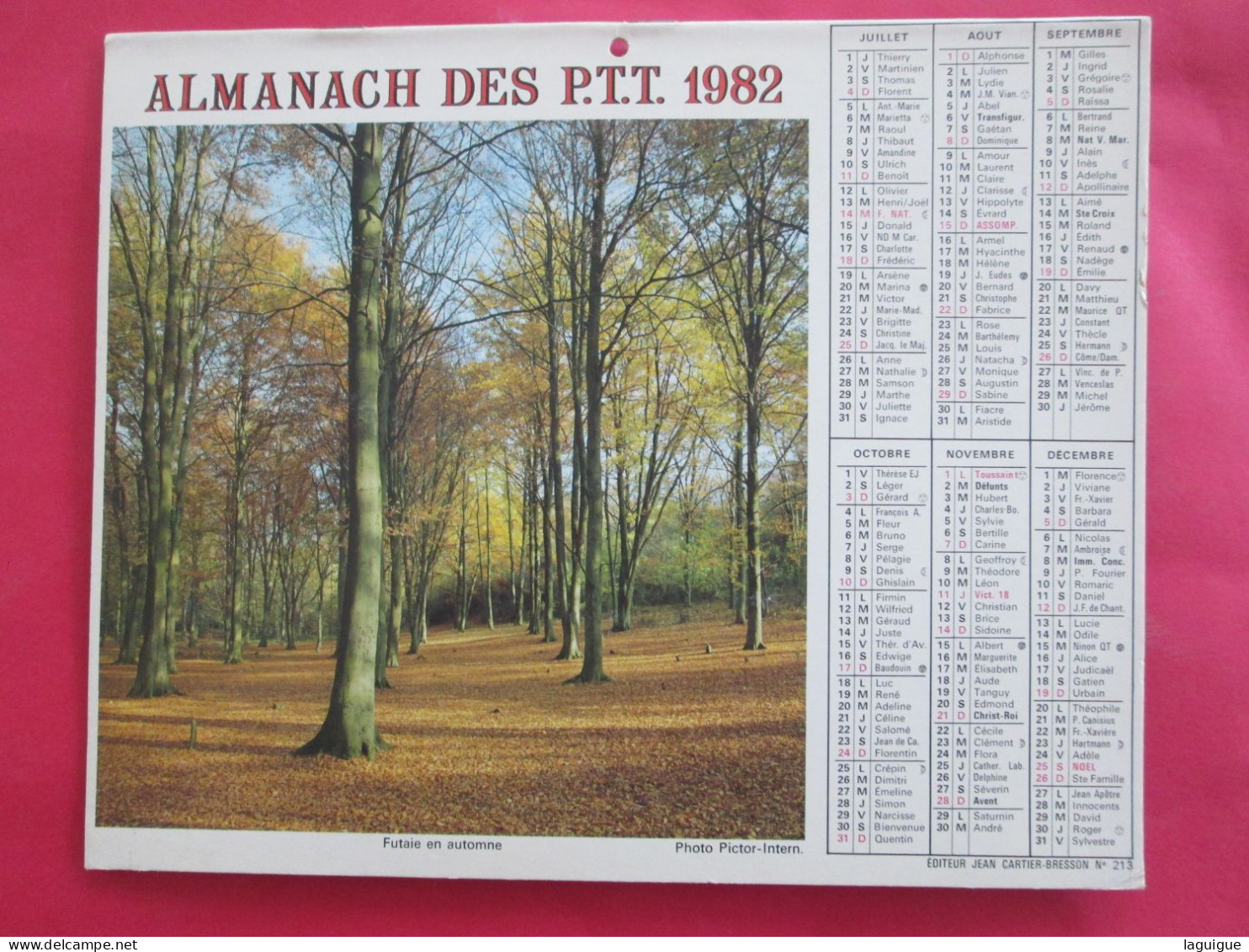 LOT DE 12 CALENDRIERS ALMANACHS De 1982 à 1994 FLEURS LAVIGNE OBERTHUR - Tamaño Grande : 1981-90