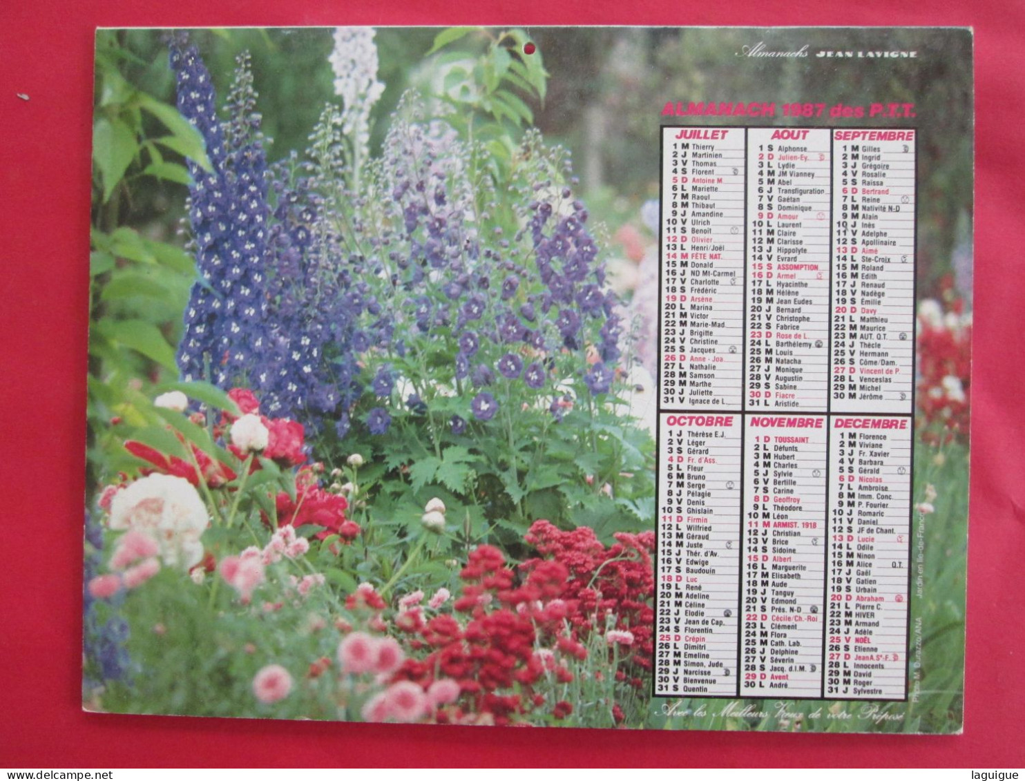 LOT DE 12 CALENDRIERS ALMANACHS De 1982 à 1994 FLEURS LAVIGNE OBERTHUR - Tamaño Grande : 1981-90