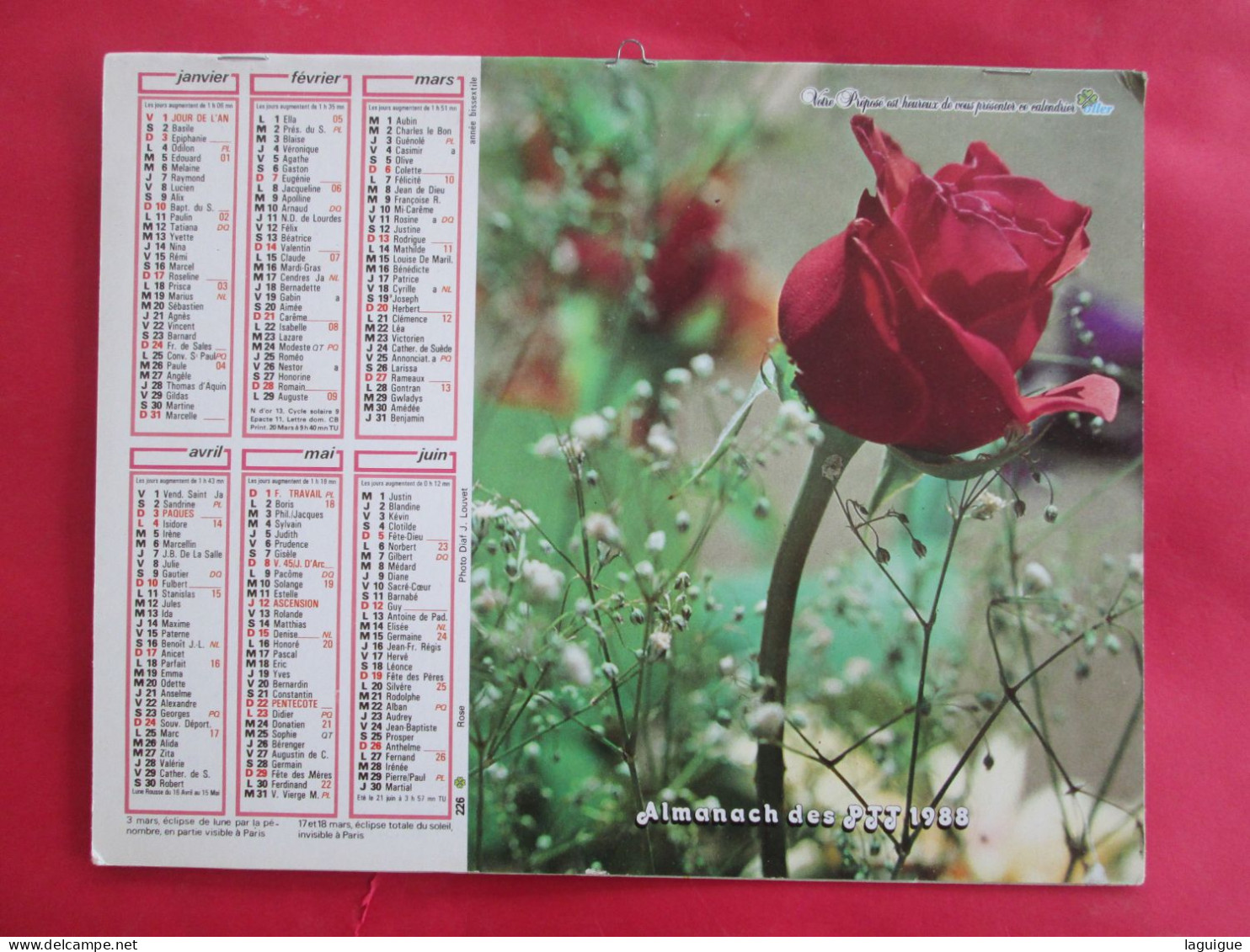 LOT DE 12 CALENDRIERS ALMANACHS de 1982 à 1994 FLEURS LAVIGNE OBERTHUR