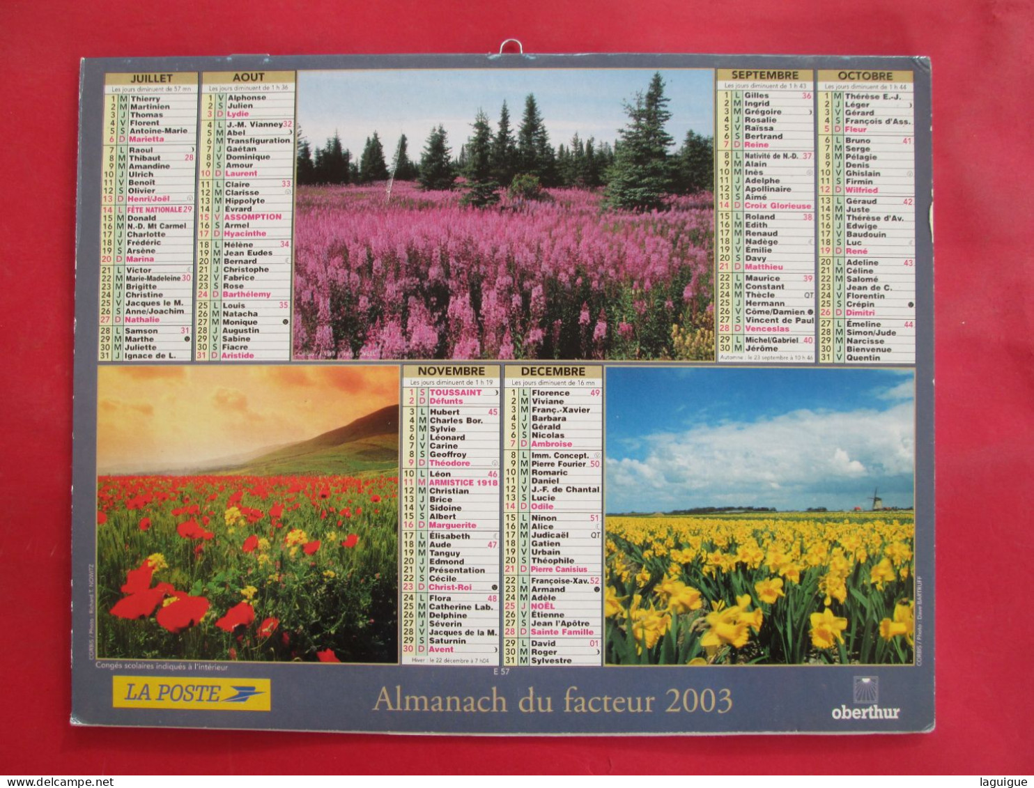 LOT DE 12 CALENDRIERS ALMANACHS de 1982 à 1994 FLEURS LAVIGNE OBERTHUR