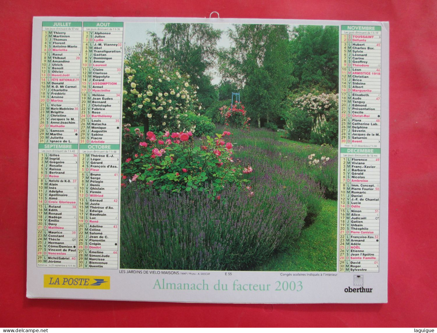 LOT DE 12 CALENDRIERS ALMANACHS de 1982 à 1994 FLEURS LAVIGNE OBERTHUR