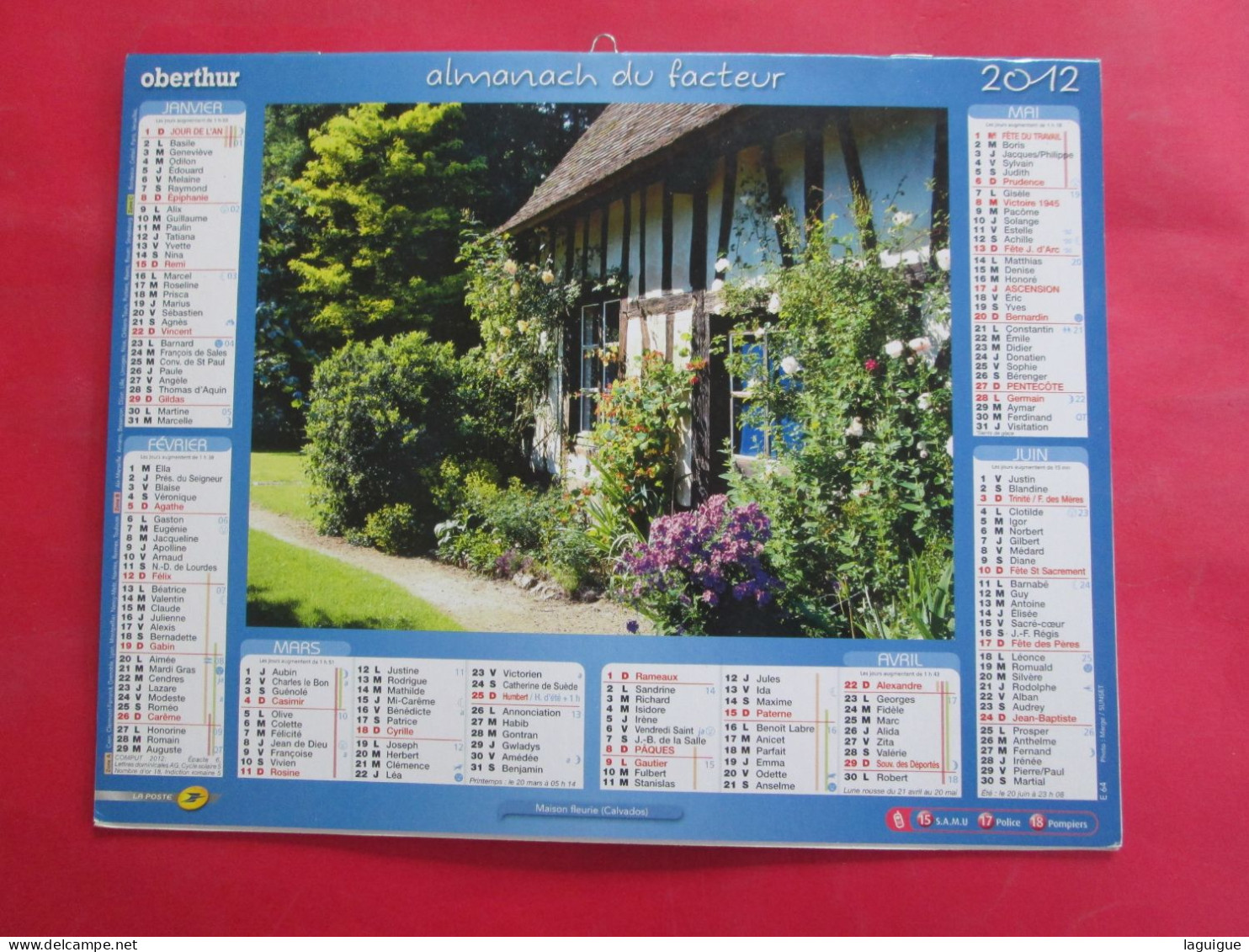 LOT DE 12 CALENDRIERS ALMANACHS de 1982 à 1994 FLEURS LAVIGNE OBERTHUR