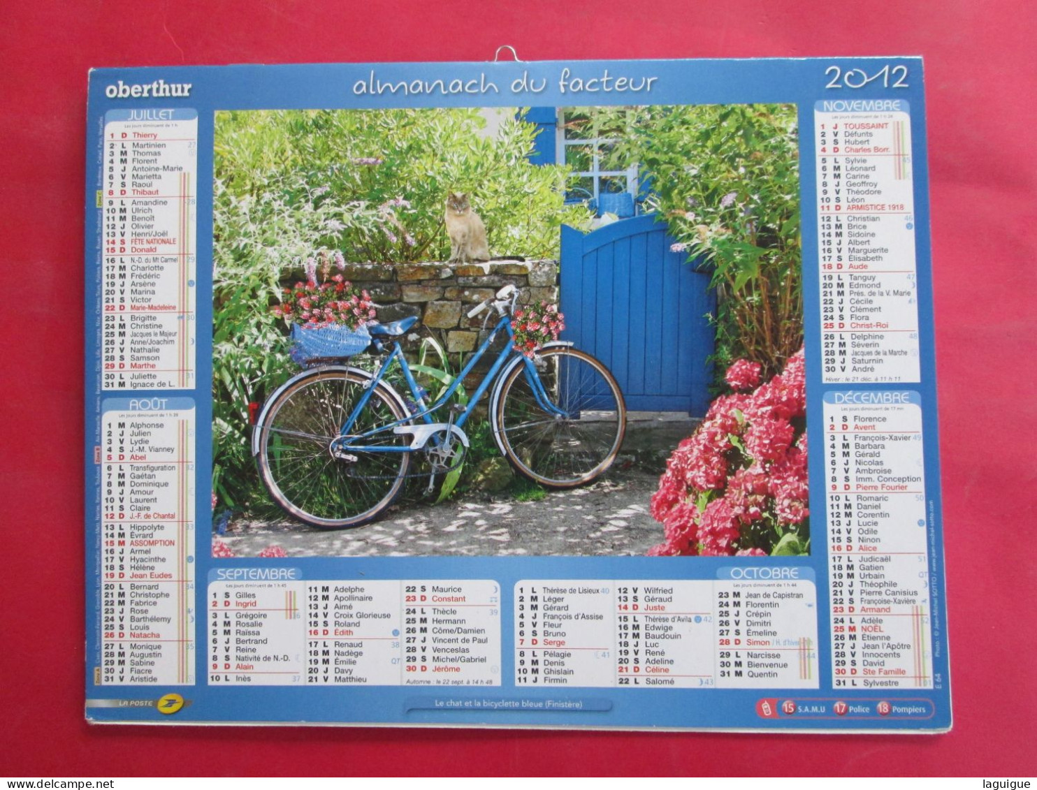 LOT DE 12 CALENDRIERS ALMANACHS de 1982 à 1994 FLEURS LAVIGNE OBERTHUR