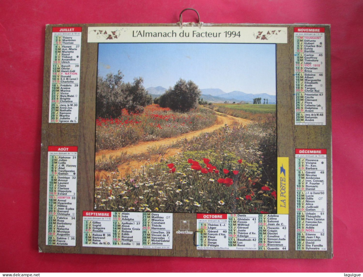 LOT DE 12 CALENDRIERS ALMANACHS de 1982 à 1994 FLEURS LAVIGNE OBERTHUR