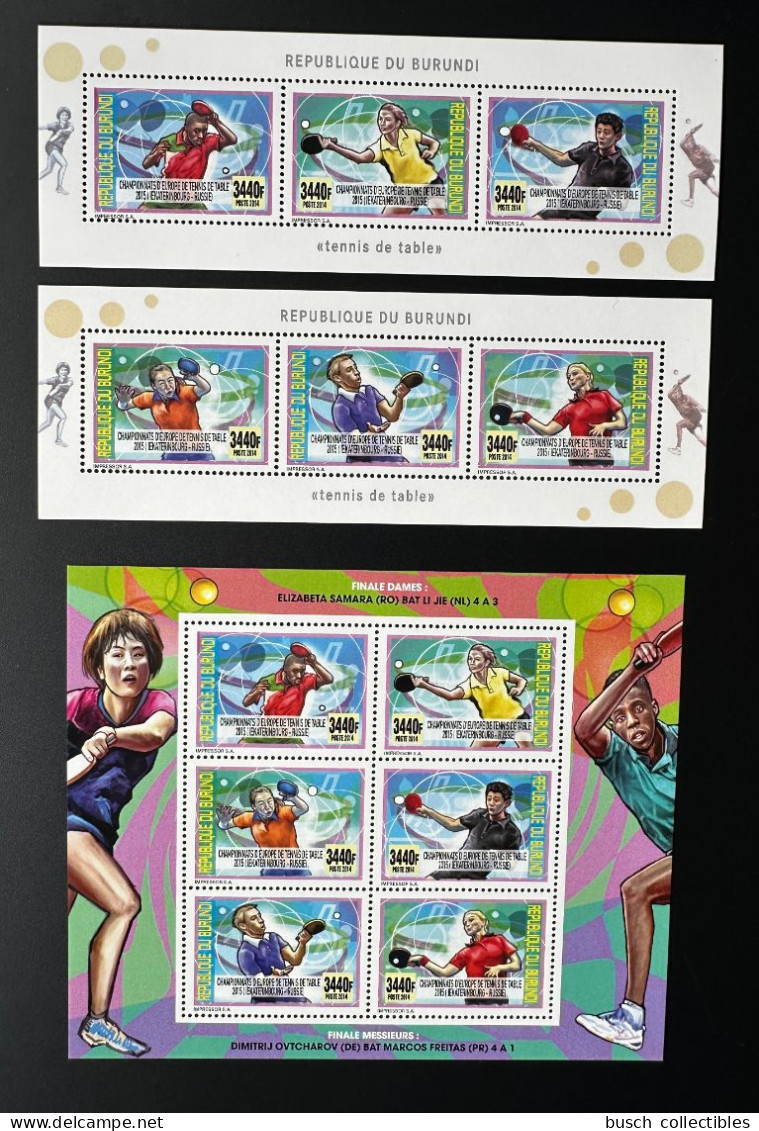 Burundi 2014 / 2015 Mi. 3489 - 3494 Bl. 510 - 511 Tennis De Table Tischtennis Ping Pong - Unused Stamps