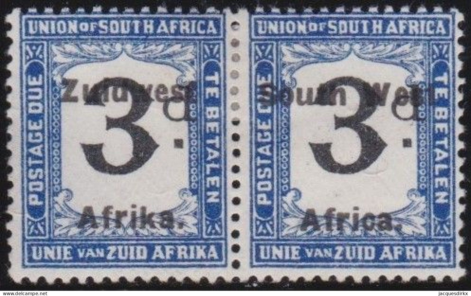 South-West Africa    .    SG    .    D 31  Paire       .    *    .   Mint-hinged - Südwestafrika (1923-1990)