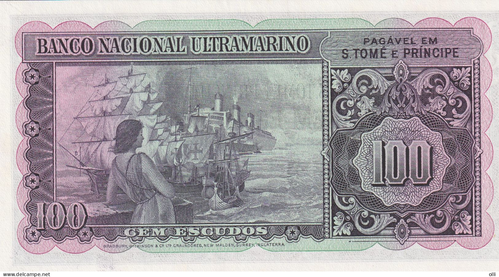 Saint Thomas & Prince, Banco Nacional Ultramarino 100 Escudos 1958, P-38 UNC - Sao Tome And Principe