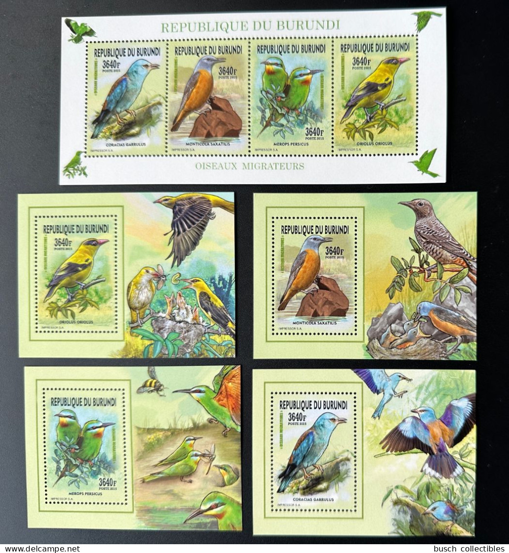 Burundi 2015 / 2016 Mi. AA-AD 3577 + Bl. Oiseaux Migrateurs Birds Vogel - Unused Stamps