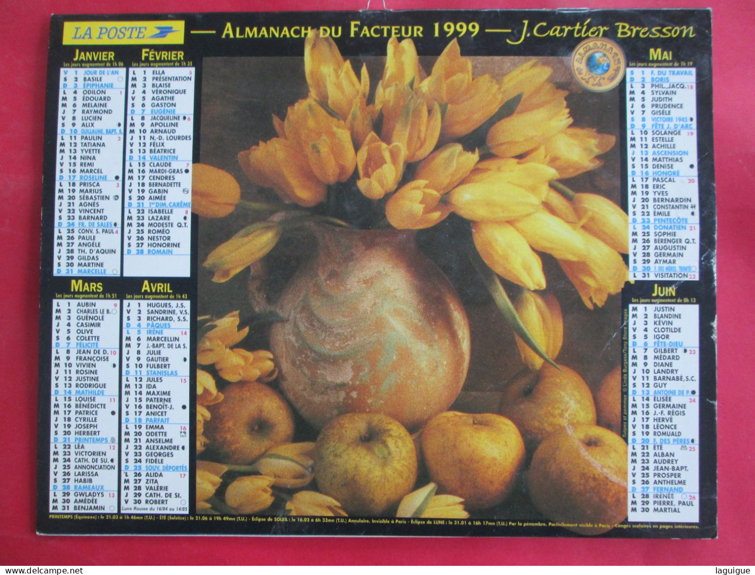LOT DE 9 CALENDRIERS ALMANACHS BOUQUET DE FLEURS De 1992 à 2012 LAVIGNE OBERTHUR - Groot Formaat: 1991-00