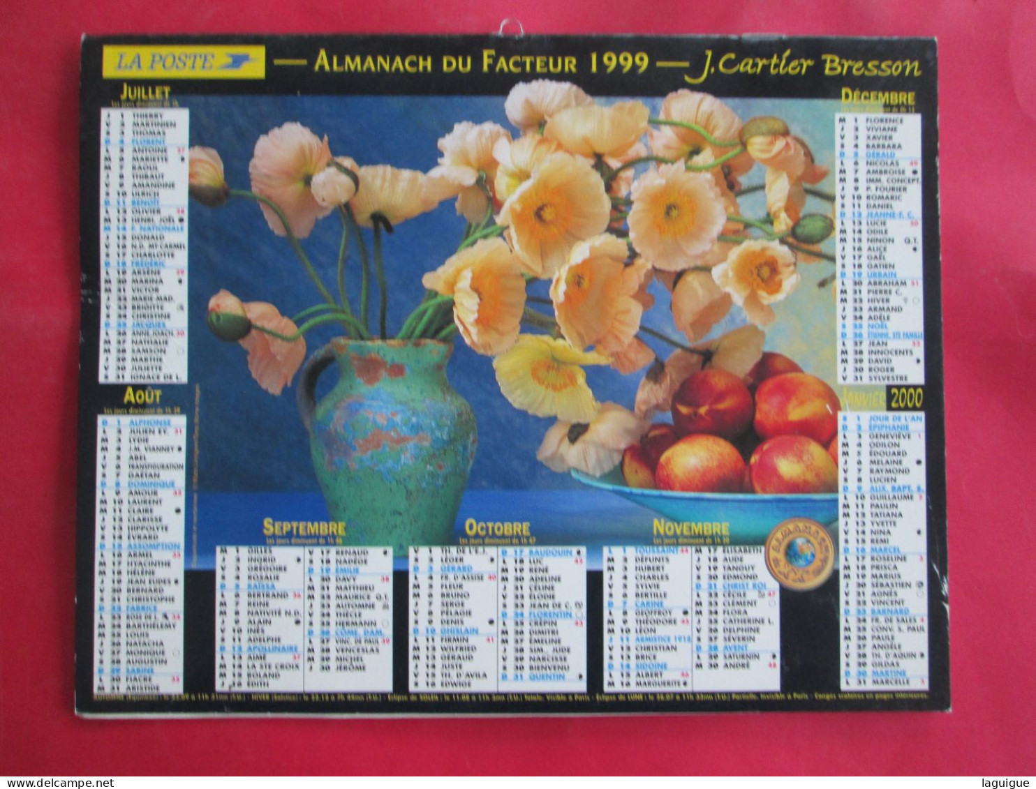 LOT DE 9 CALENDRIERS ALMANACHS BOUQUET DE FLEURS De 1992 à 2012 LAVIGNE OBERTHUR - Formato Grande : 1991-00