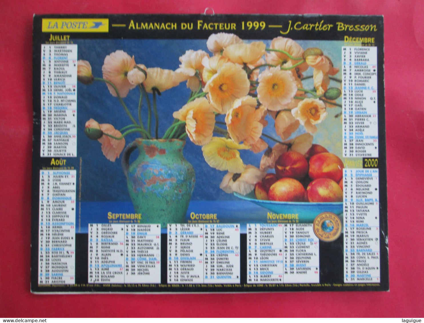 LOT DE 9 CALENDRIERS ALMANACHS BOUQUET DE FLEURS De 1992 à 2012 LAVIGNE OBERTHUR - Groot Formaat: 1991-00