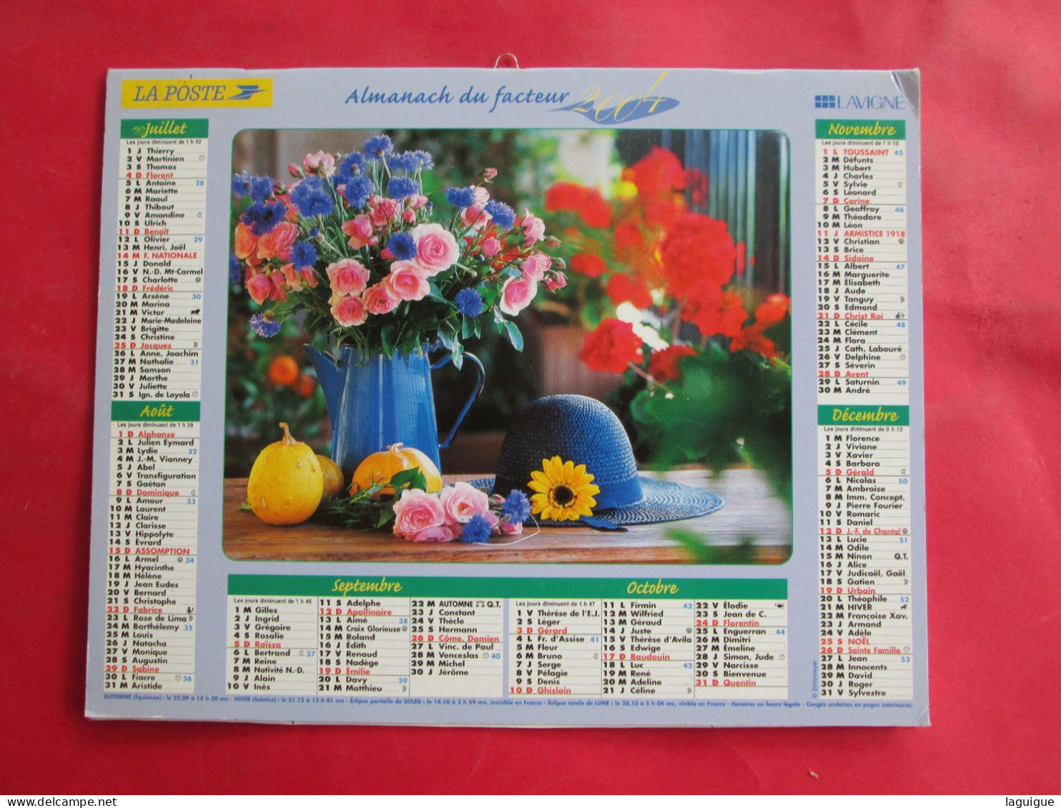 LOT DE 9 CALENDRIERS ALMANACHS BOUQUET DE FLEURS de 1992 à 2012 LAVIGNE OBERTHUR