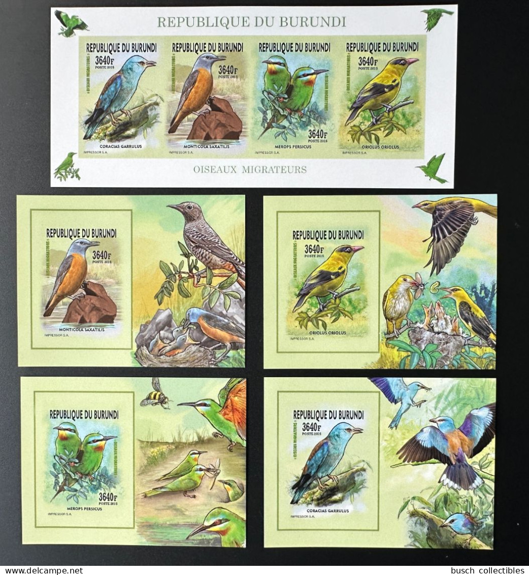 Burundi 2015 / 2016 Mi. AA-AD 3577 + Bl. ND IMPERF Oiseaux Migrateurs Birds Vogel - Unused Stamps