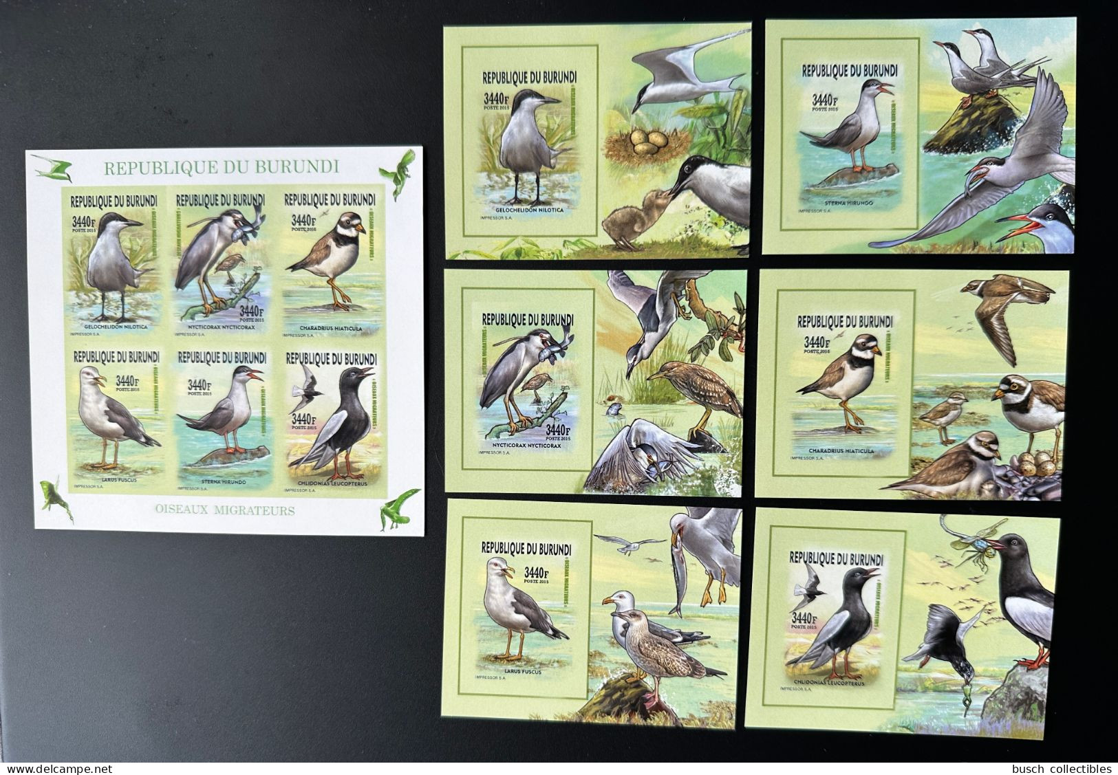 Burundi 2015 / 2016 Mi. U-Z 3577 + Bl. ND IMPERF Oiseaux Migrateurs Birds Vogel Mouettes - Unused Stamps