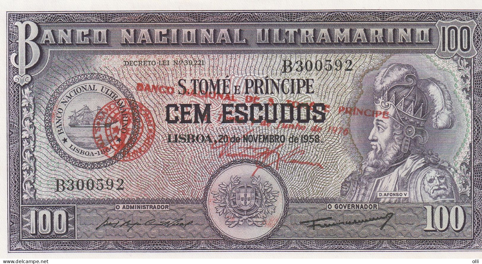 Saint Thomas & Prince, Banco Nacional Ultramarino 100 Escudos 1976 P-46 UNC - Sao Tome En Principe