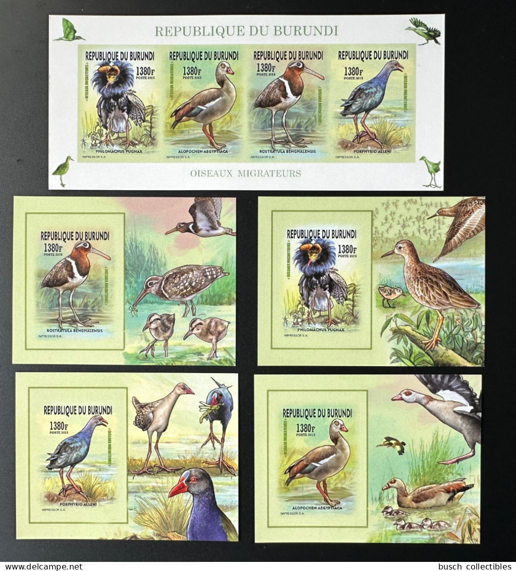 Burundi 2015 / 2016 Mi. E-H 3577 + Bl. ND IMPERF Oiseaux Migrateurs Birds Vogel - Unused Stamps