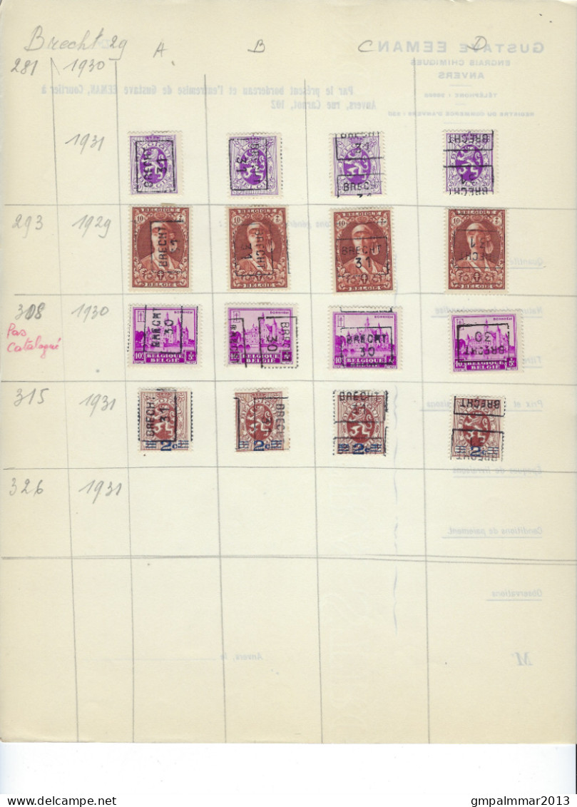 GROOT LOT BRECHT Met O.a. Serie Nr. 6024 Kompleet ; Details & Staat Zie 12 Scans !  LOT 273 - Roller Precancels 1930-..