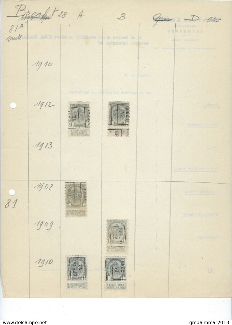 GROOT LOT BRECHT Met O.a. Serie Nr. 6024 Kompleet ; Details & Staat Zie 12 Scans !  LOT 273 - Roller Precancels 1930-..