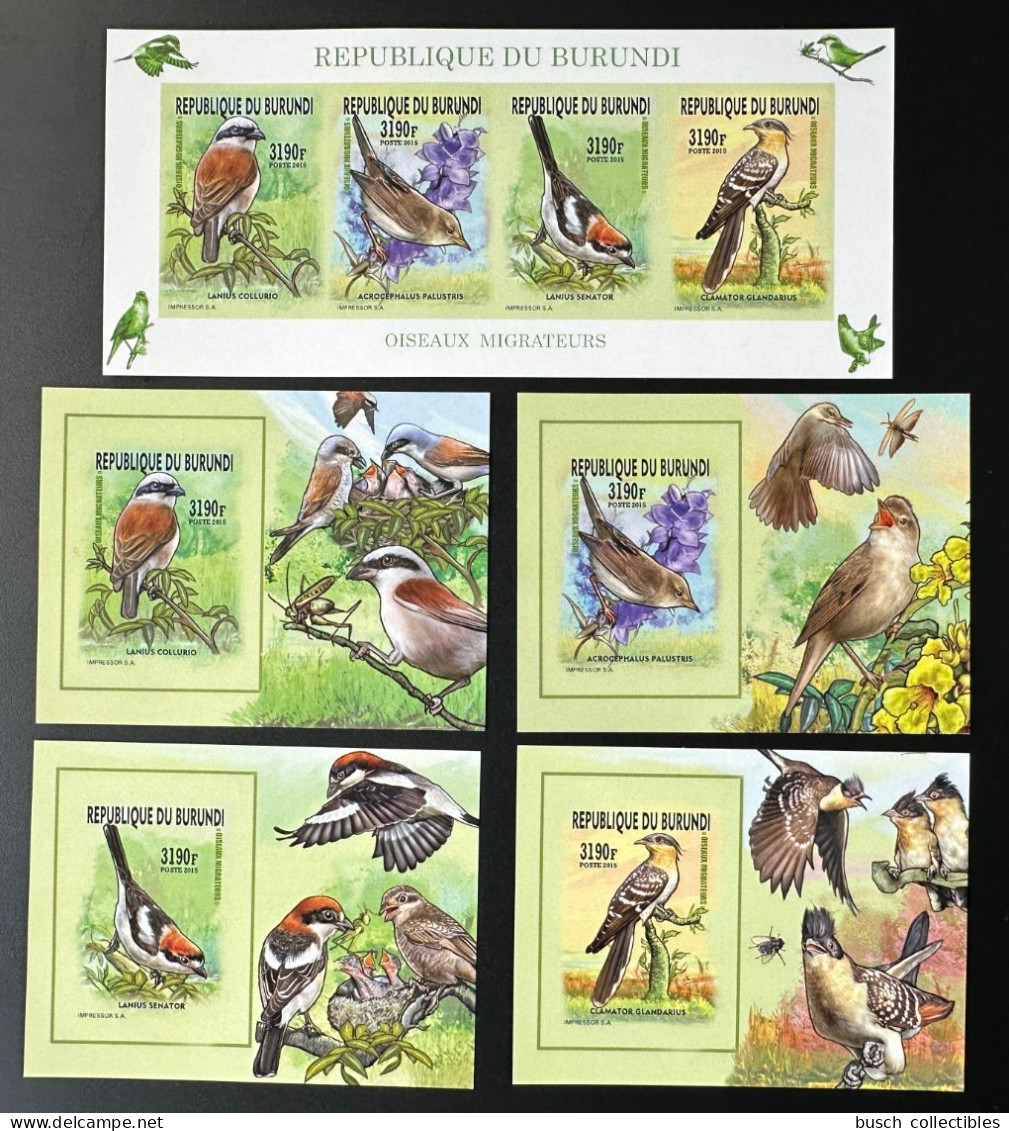 Burundi 2015 / 2016 Mi. Q-T 3577 + Bl. ND IMPERF Oiseaux Migrateurs Birds Vogel - Unused Stamps