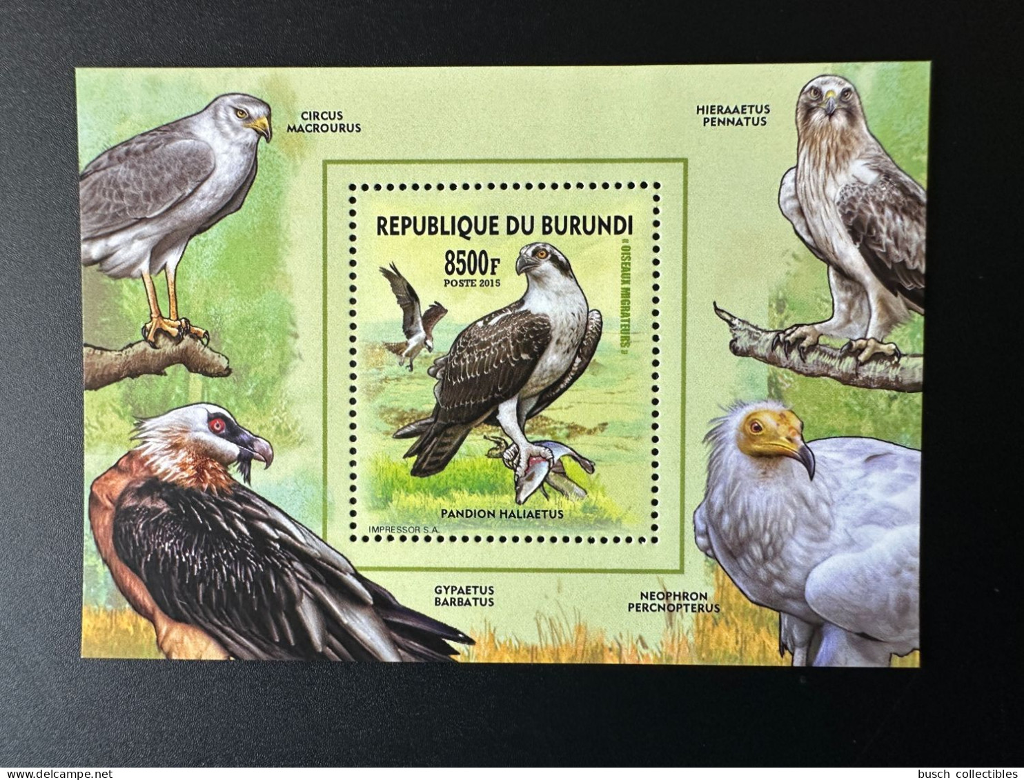 Burundi 2015 / 2016 Mi. Bl. B566 A Oiseaux Migrateurs Birds Vogel Rapaces Birds Of Prey Greifvögel - Unused Stamps
