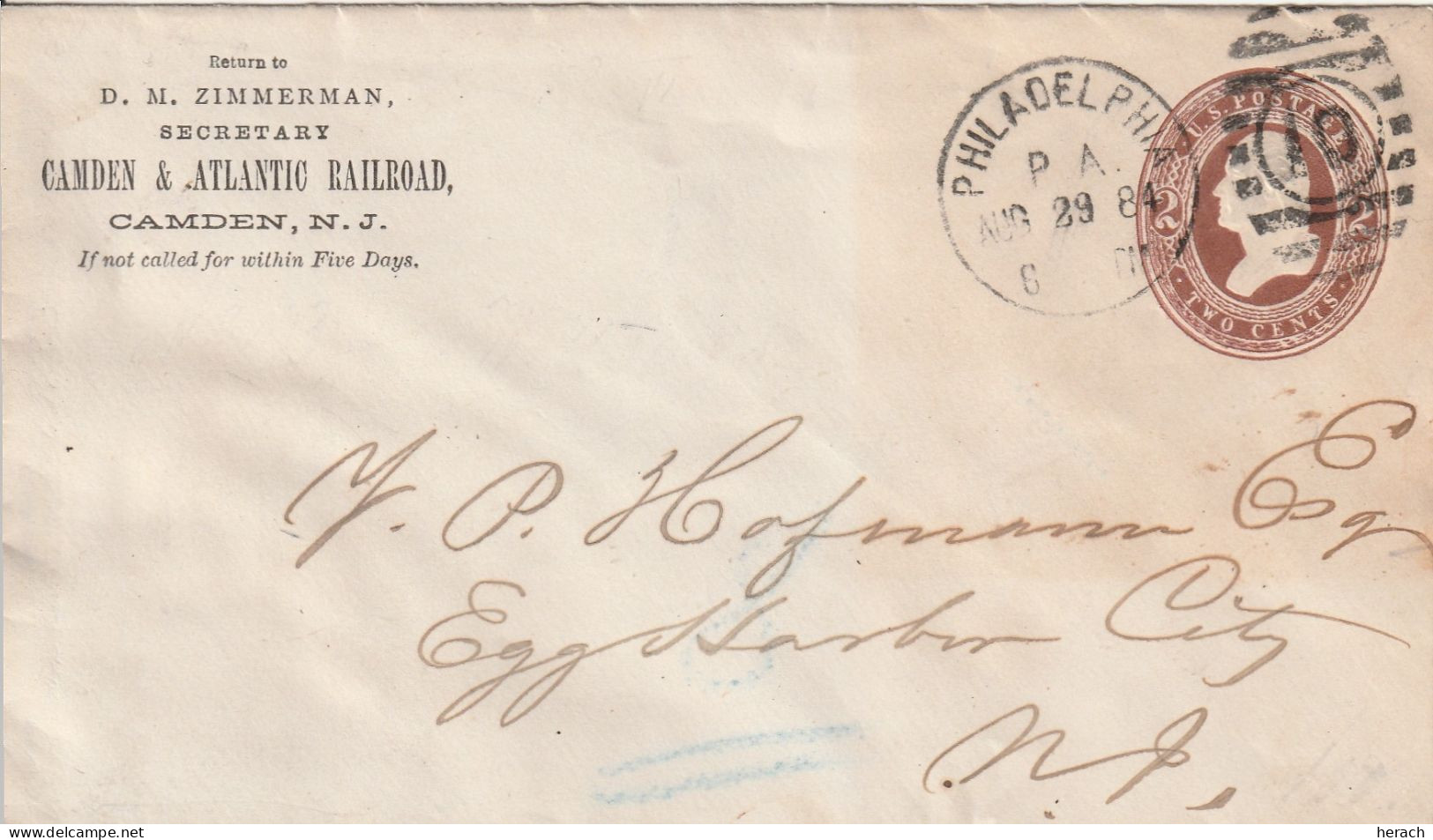 Etats Unis Entier Postal Privé Philadelphia 1884 - ...-1900