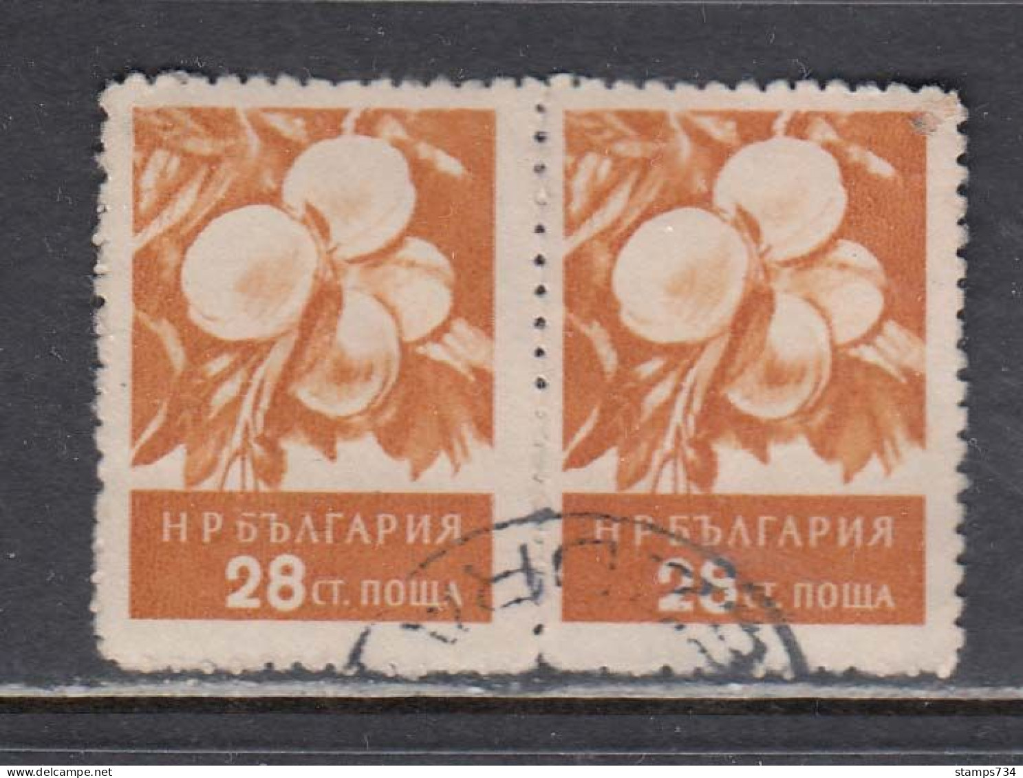 Bulgaria 1956 - Fruits, 28 St., Mi-Nr. 992 Paar, Rare Perforation 10 3/4, Used - Oblitérés