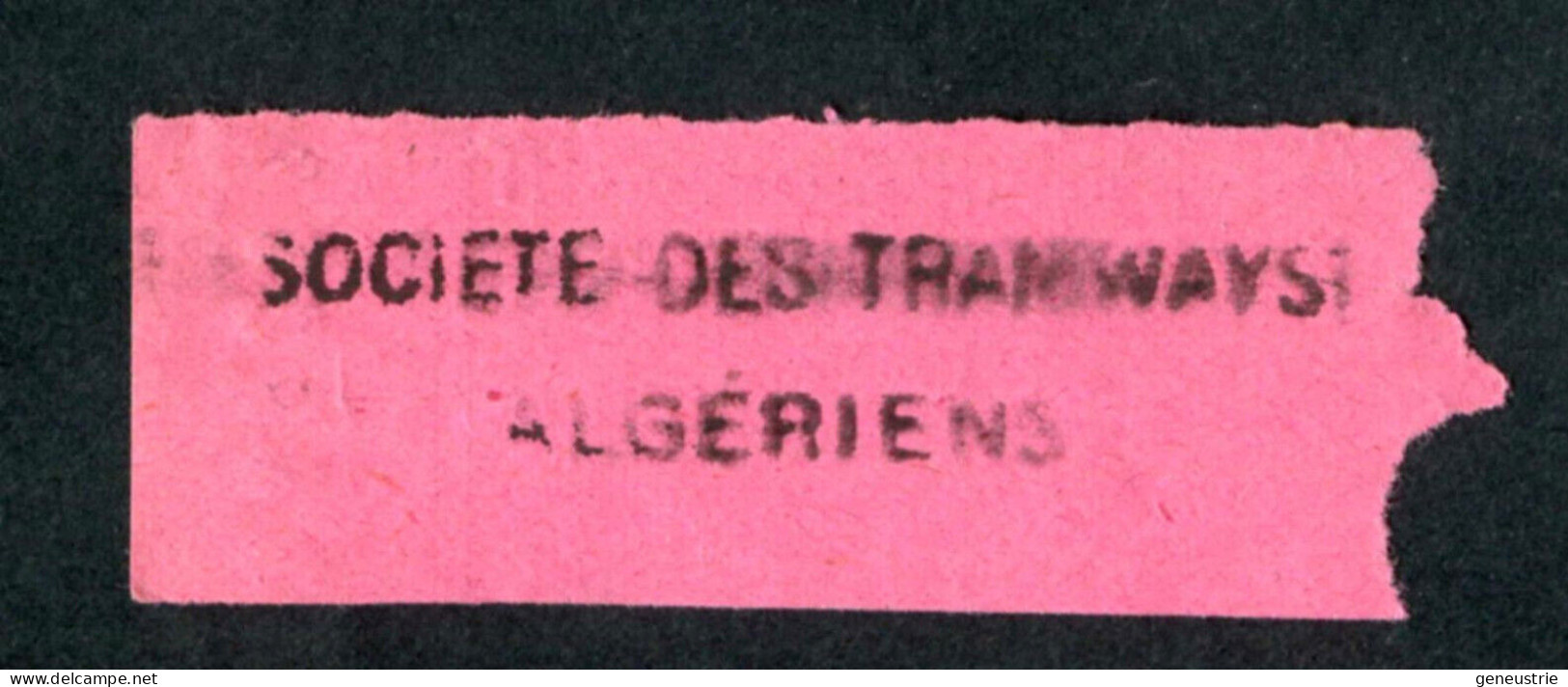 Ticket De Tramway D'Alger Début XXe "Sté Des Tramways Algériens" Billet Algérie - Monde