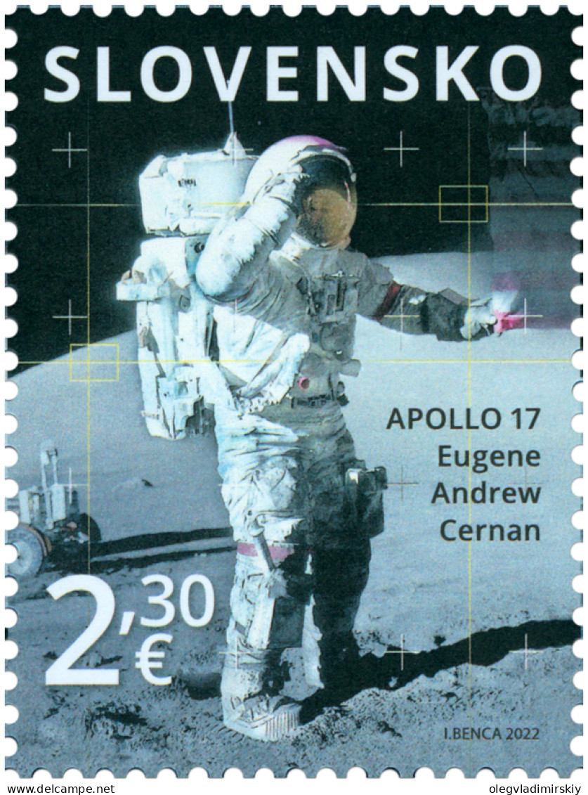 Slovakia 2022 The 50th Anniversary Of The Apollo 17 Eugene Andrew Cernan Stamp Mint - Etats-Unis