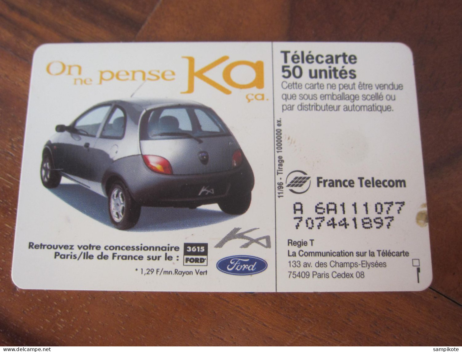 Télécarte Publicité Ford KA - Autos