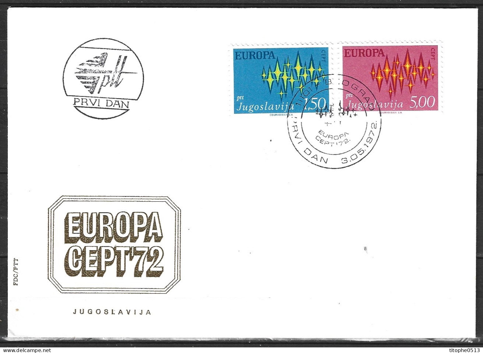 YOUGOSLAVIE. N°1343-4 De 1972 Sur Enveloppe 1er Jour. Europa'72. - 1972