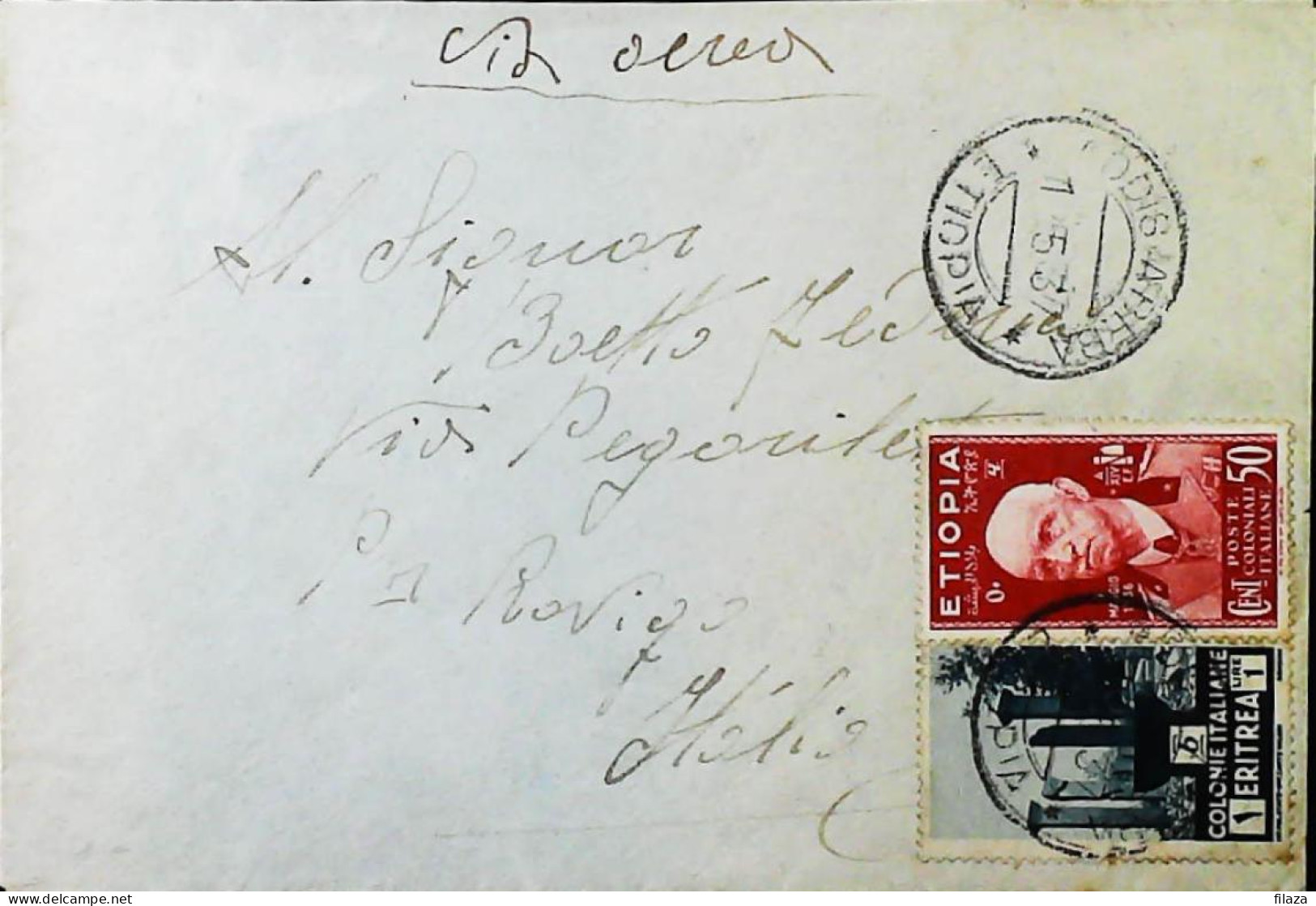 ITALIA - COLONIE -  ETIOPIA C.50 +  ERITREA Lettera - S6068 - Etiopia