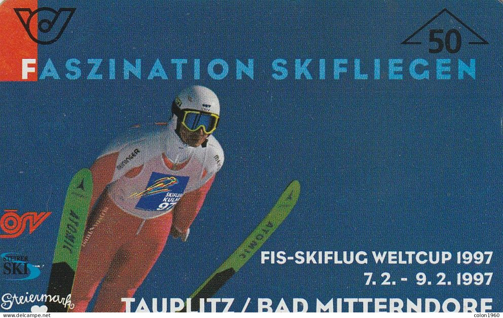 AUSTRIA. 169 (700A). FIS - Skiflug Weltcup 1997. 50U. 1997-02-07. (023) - Oesterreich