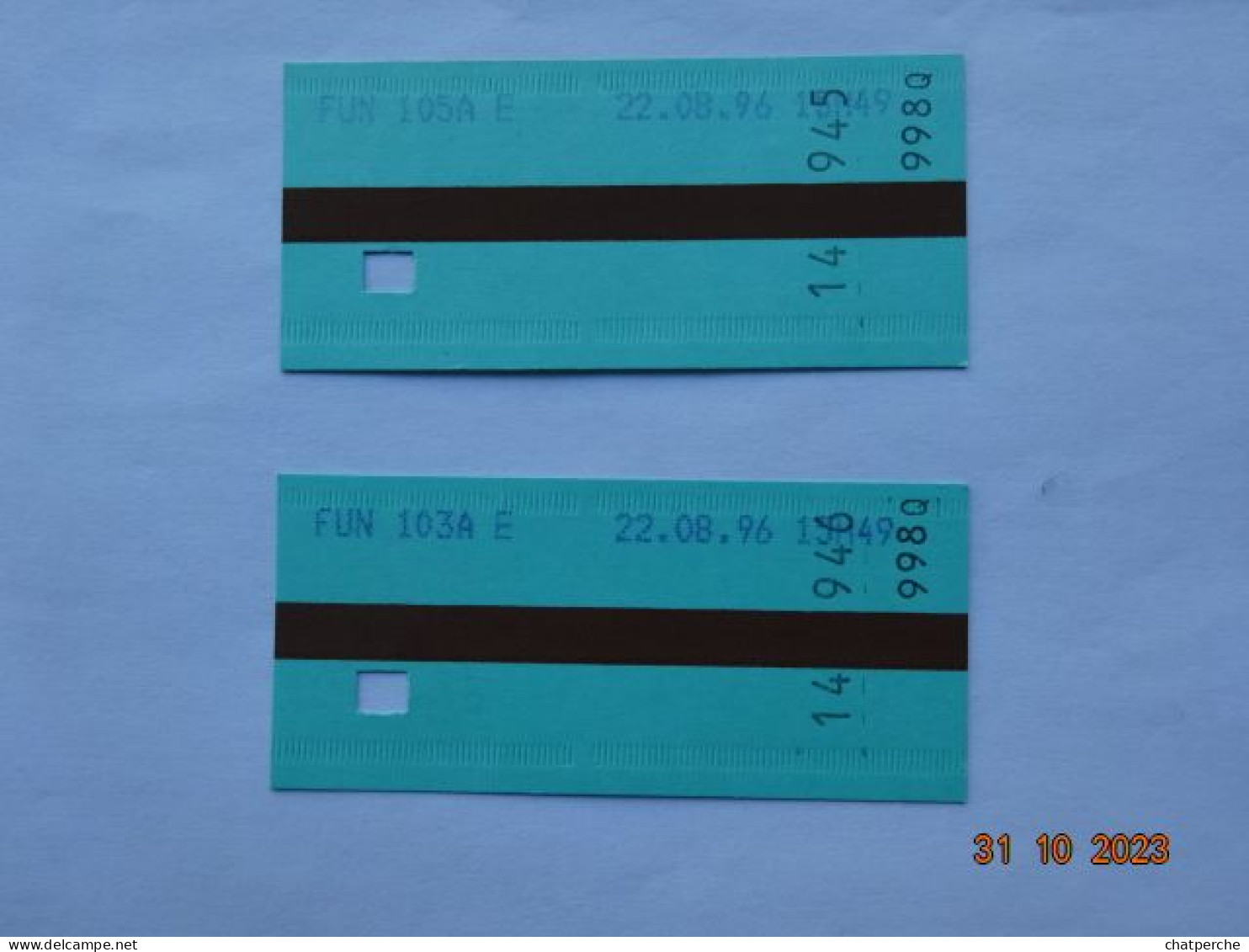 BILLET TICKET METRO TRAMWAY AUTOBUS RATP PARIS  LOT 2 BILLETS - Europe