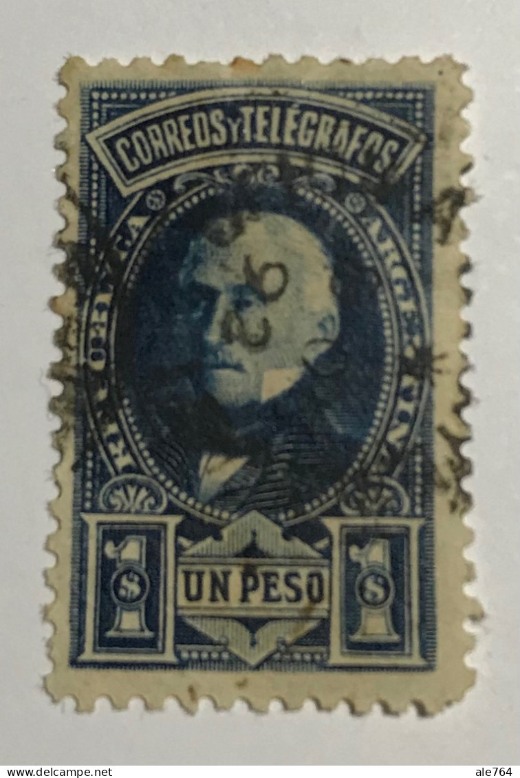Argentina 1891, Gral. San Martin 1 Peso, GJ 115, Scoot 86, Y 87, Used. - Gebruikt