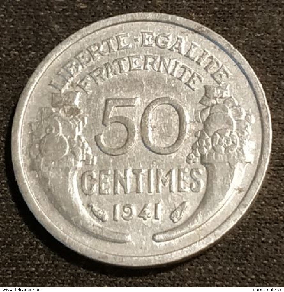 FRANCE - 50 CENTIMES 1941 - Morlon - Aluminium, Légère (0.7g) - Gad 426 - KM 894a.1 - 50 Centimes